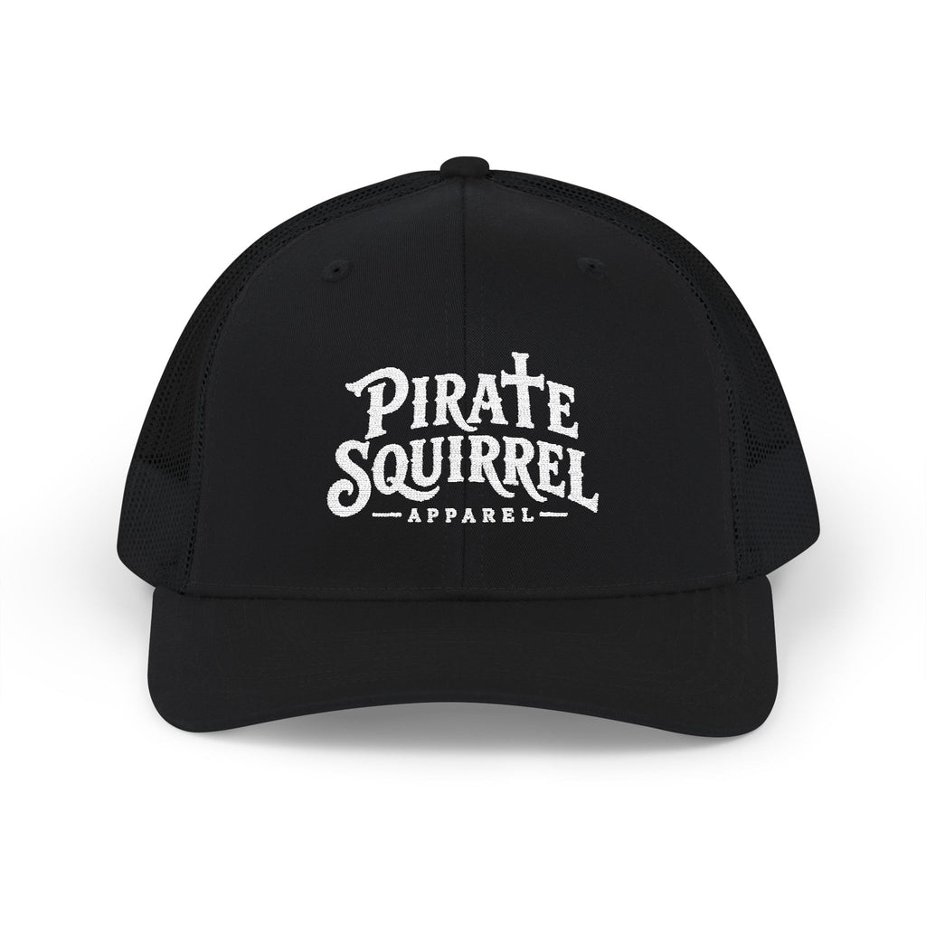 Pirate Squirrel Trucker Cap — Vintage Logo Mesh Snapback
