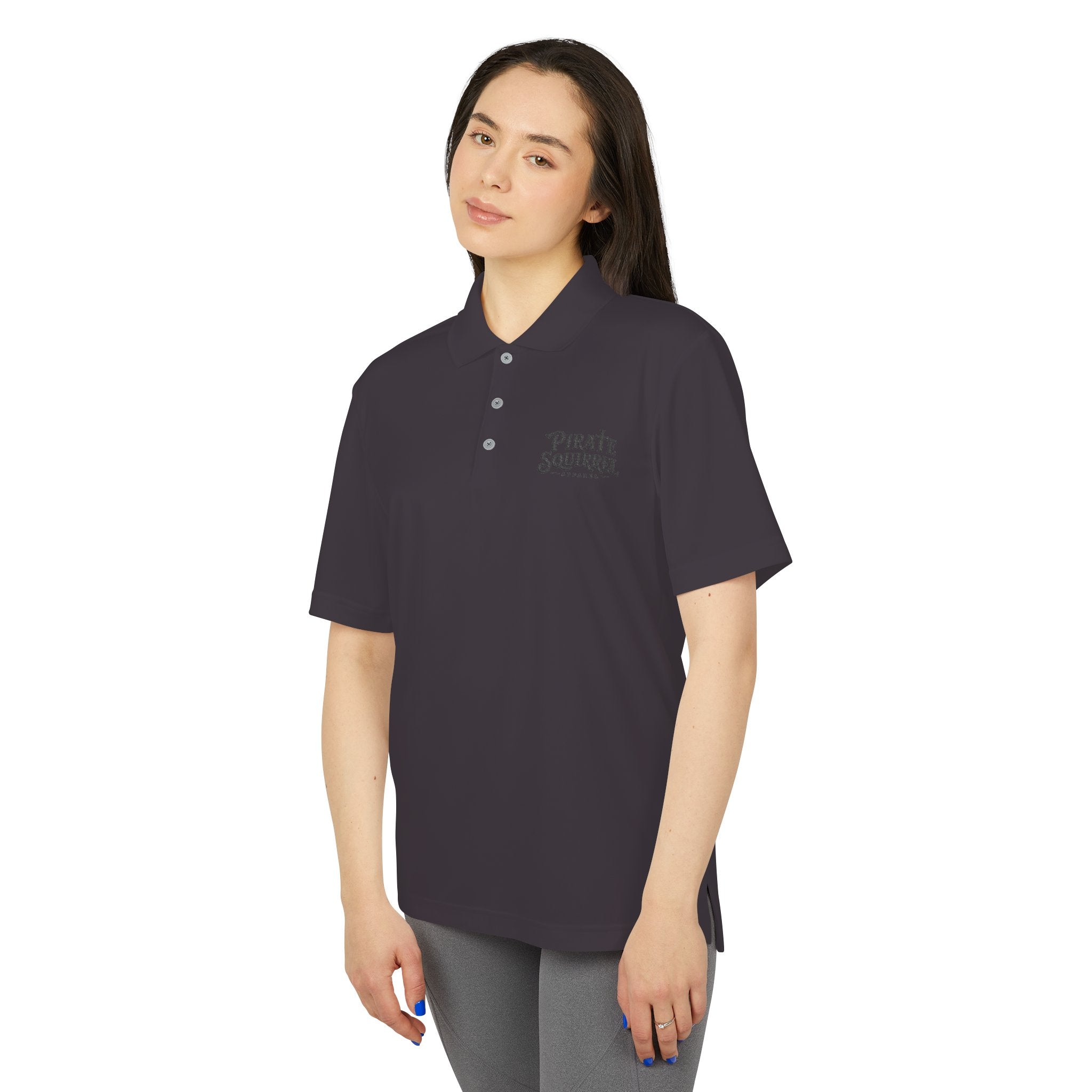 Pirate Squirrel Logo Adidas Performance Polo Shirt