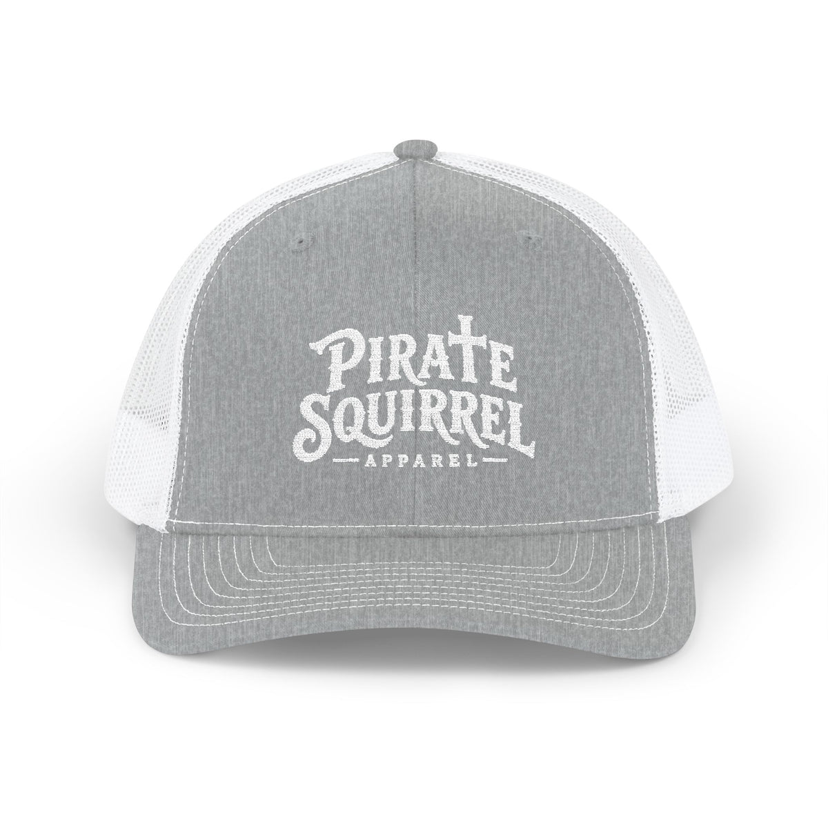 Pirate Squirrel Trucker Cap — Vintage Logo Mesh Snapback