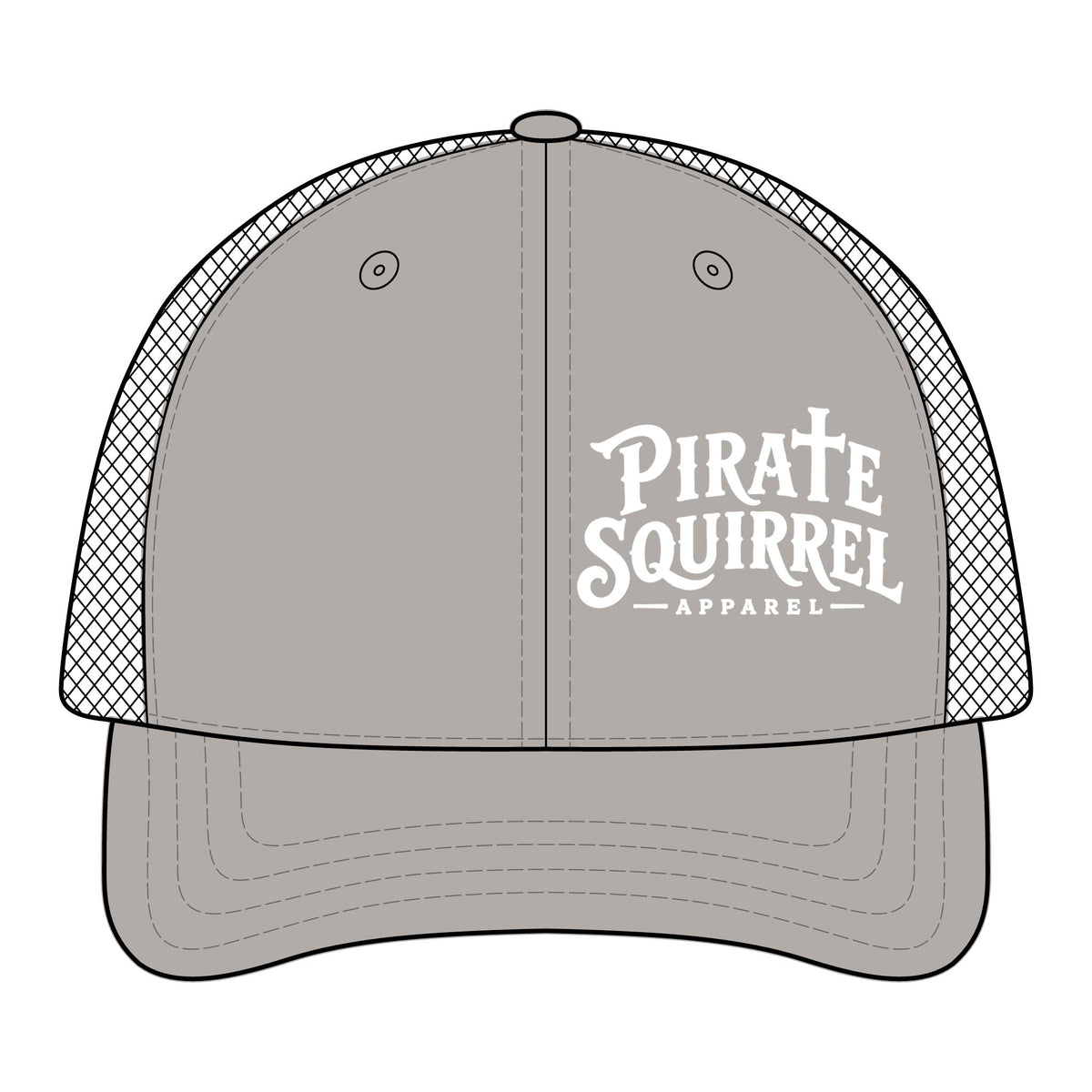 Pirate Squirrel Printed Mesh Trucker Hat